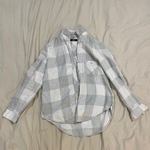 Gray & White Checkered Overshirt XS